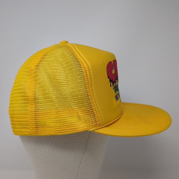 Crime Doesn't Pay Neither Does My Job! Trucker Hat Yellow One Size Adjustable - Picture 5 of 9